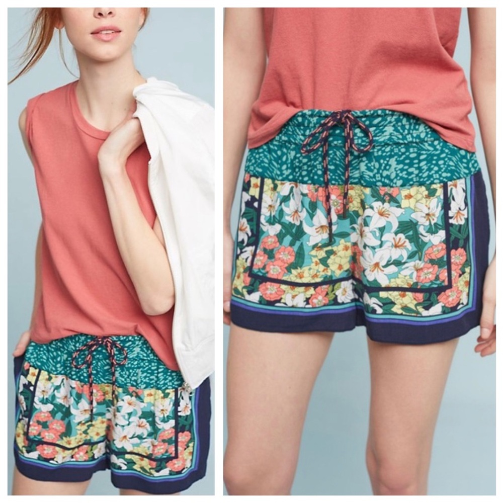 Anthropologie Hei Hei Lotus Athleisure Shorts Boho